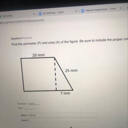 Help find perimeter and area