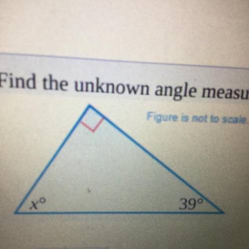 How do I find the unknown angle measure