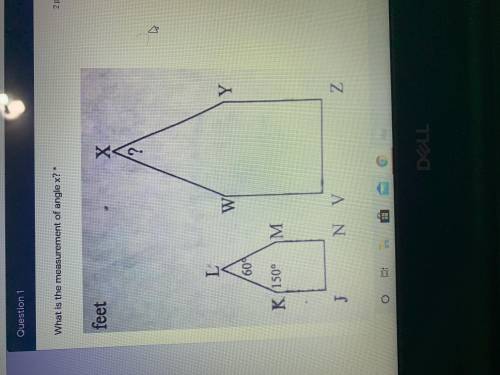 What is the measurement of angle X