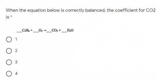 When the equation below is correctly balanced, the coefficient for CO2 is