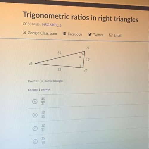 Trigonometric ratios in right triangles pls help
