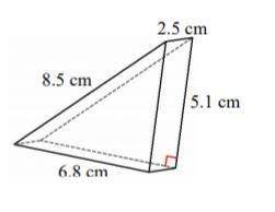What is the surface area of this triangular prism rounded to the nearest tenth?