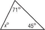 Find the value of x. Then classify the triangle by its angles. A.  64; acute C.  87; obtuse B.  64;