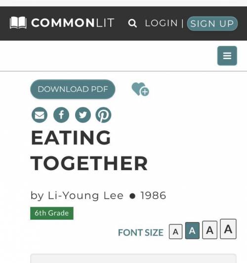 Eating together commonlit...  Somebody have the answers???
