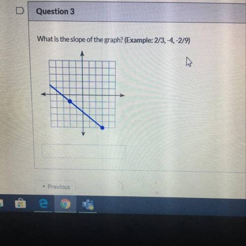 What is the slope of the graph? (Example: 2/3,-4,-2/9)