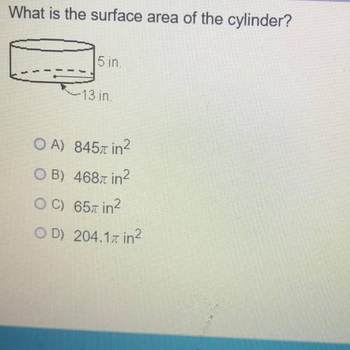 What is the surface area of the cylinder