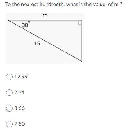 Please help! To the nearest hundredth, what is the value of m?