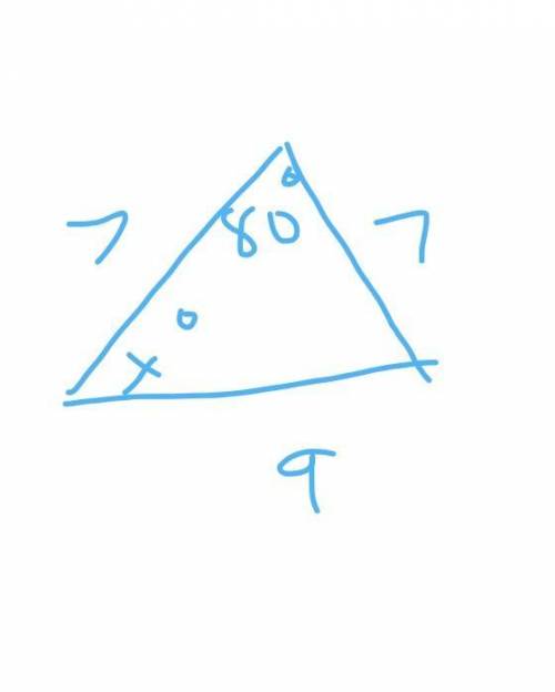 Find the value of x in the triangle shown belowplease help