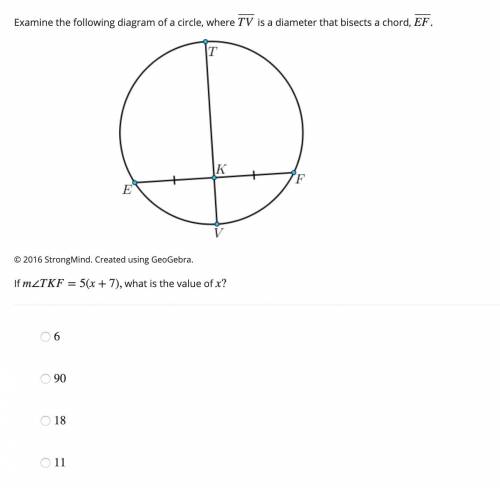 2. Please help. If m∠TKF=5(x+7), what is the value of x?