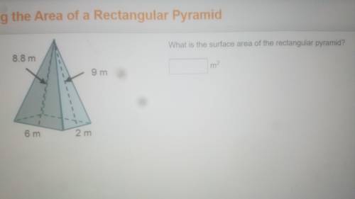What is the surface area of the rectangular pyramid? Can I get some help?