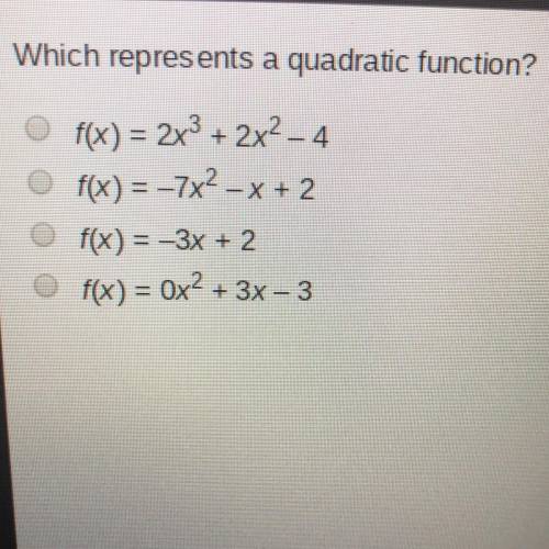 Which represents a quadratic function??