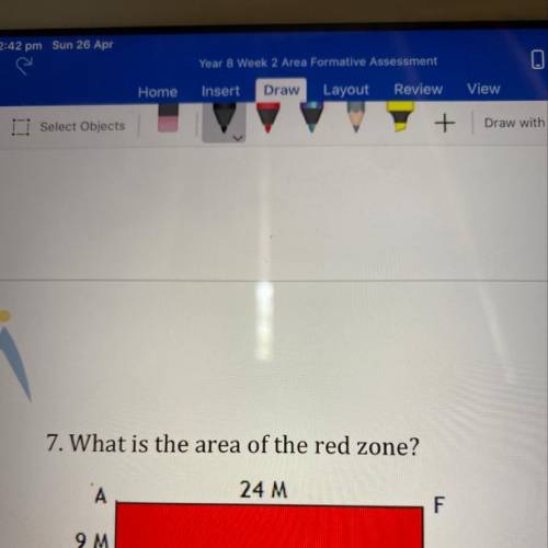 What is the area of the red zone? The red zone is shown in the picture