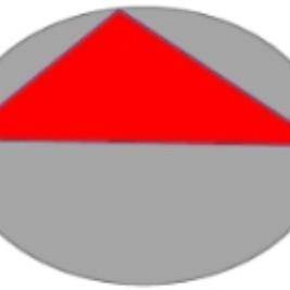 One of the triangles sides lays on the diameter of the circle which is 12cm. Find the area of the sh
