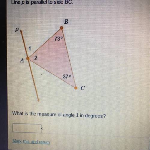What is the measure of angle 1 in degrees?