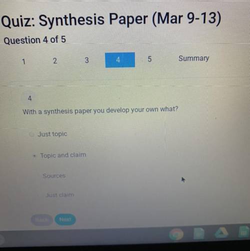 With a synthesis paper you develop your own what?