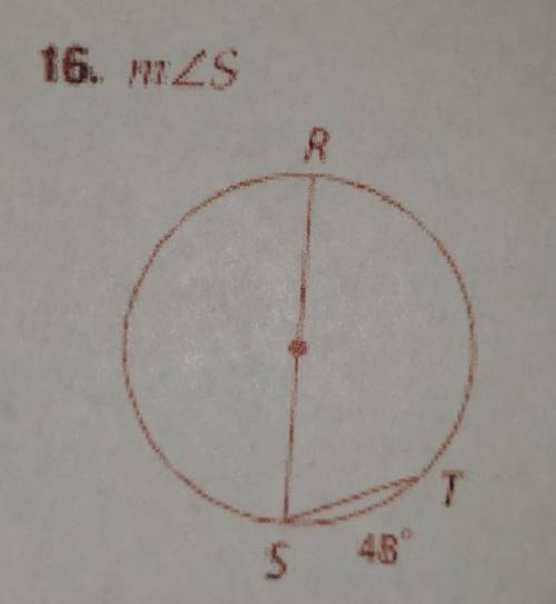 Find the measure for m(angle)S. (this is inscribed angles, intercepted arcs)