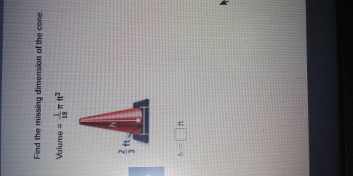 PLZ HELP ME FAST. Find the missing dimension of the cone.