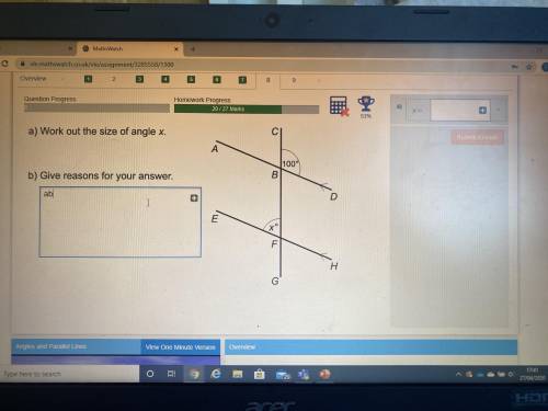 Mathswatch? Help  Angles and parallel lines
