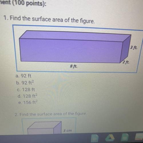 Find the surface area of the figure?
