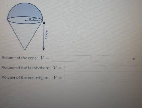 Find the volume of each geometric solid in the figure below. Then determine the volume of the entire