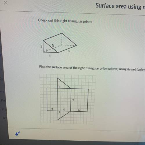 Find the surface area of the right triangular prism