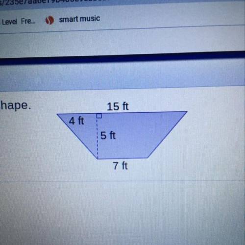 I need help on what the area of the shape is because they didn’t tell us how to find it