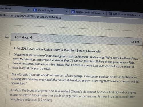 Analyze the types of appeal used in president Obama’s statement. Use your findings and examples from