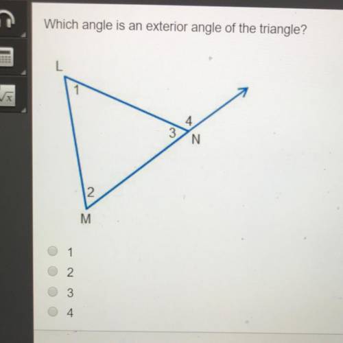 Hurryyy  Which angle is an exterior angle of the triangle?