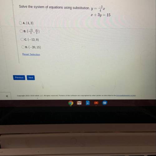 I need help ASAP (solve the system of equations using substitution)