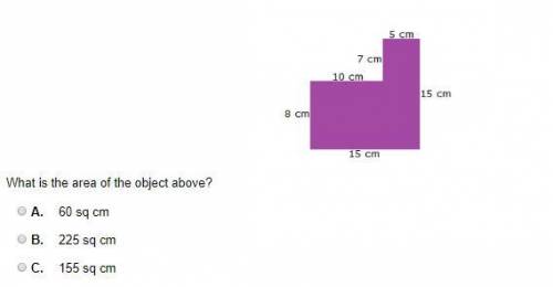 What is the area of the object above?