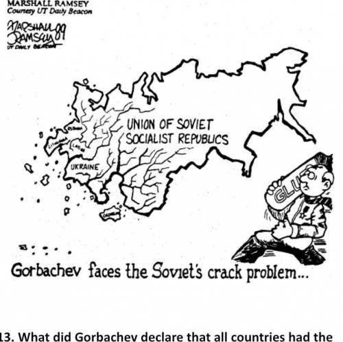 Based on your prior reading and the cartoon above, what is the “crack problem” Gorbachev faced in th