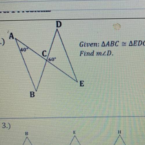 Given ABC = EDC find m