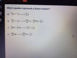 which equation represents a fission reaction