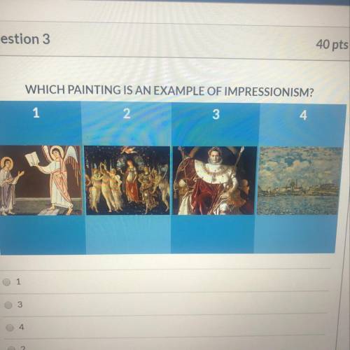 WHICH PAINTING IS AN EXAMPLE OF IMPRESSIONISM? 4