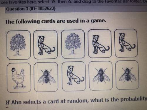 If Ahn select a card at random, what is the probability that she is Alexa card with a tree on it, re