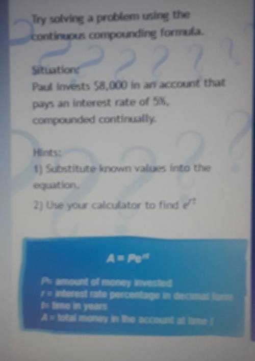 Use the formula, A = Pe^rt, to calculate thebalance after 7 years.Click on the correct answer.$14,50