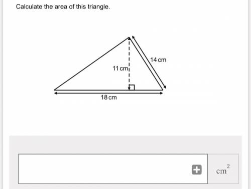 Calculate the area of thy triangle