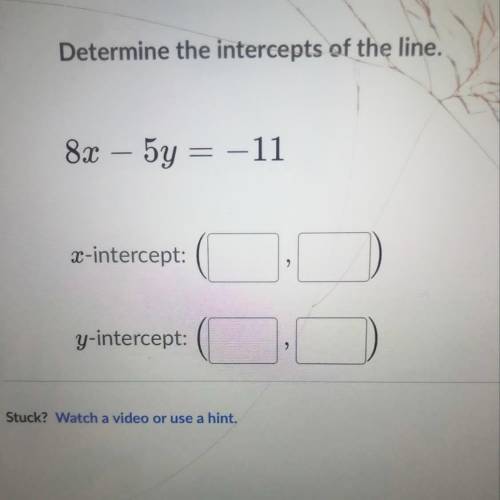 X-intercept and y-inercept