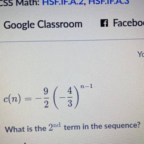 C(n) =-9/2 (-4/3) What is the 2nd term in the sequence?