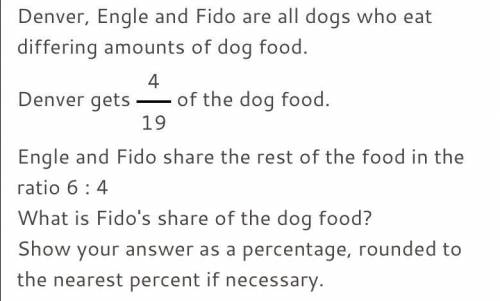 What is Fido’s share of the dog food? Please give answer in percentage
