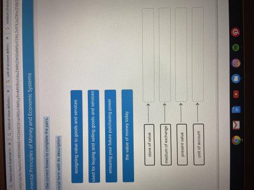 Match each financial term with its description  (image attached below)