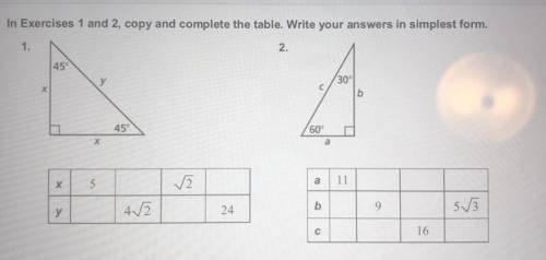 In Exercises 1 and 2, copy and complete the table. Write your answers in simplest form. 11 24