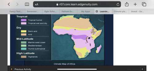 Climate plays an important role in agricultural yield. Examine the climate map of Africa above. In a