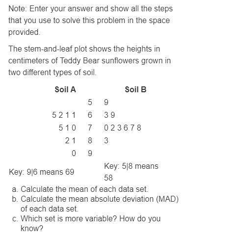 Note: Enter your answer and show all the steps that you use to solve this problem in the space provi