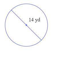 The diameter of a circle measures 14 yd. What is the circumference of the circle? Use 3.14 for π , a