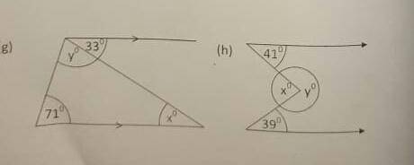 Please any experts help me in this two question. Solve for x° and y° only. Do show workings. Anyone