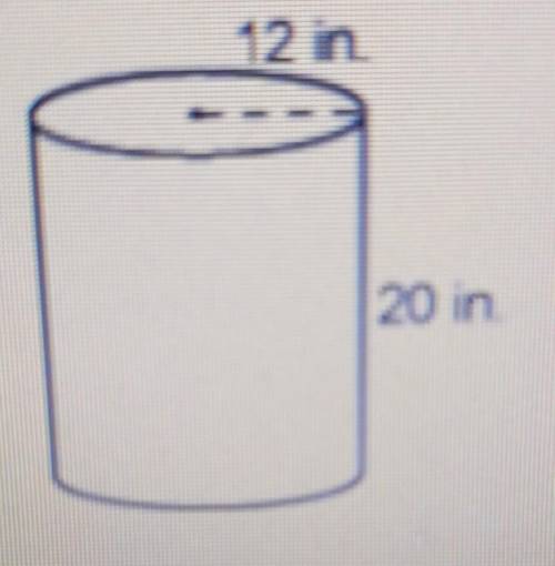 What is the exact volume of the cylinder?A. 2880 pi in 3B. 480 pi in 3C. 240 pi in 3D. 5760 pi in 3