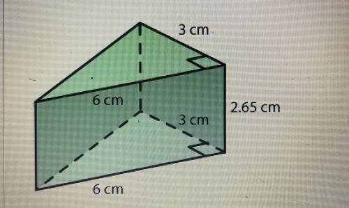 What is the volume of this prism?  A. 23.9 ^3 B. 47.7 cm^3 C. 4.50 cm^3 D. 9.00 cm^3