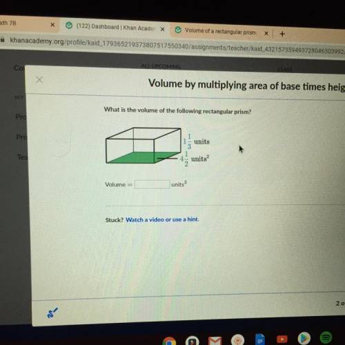 What is the volume of the volume of the following rectangular prism