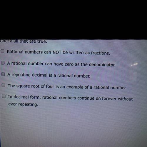 Which of the following statements are true of rational numbers?